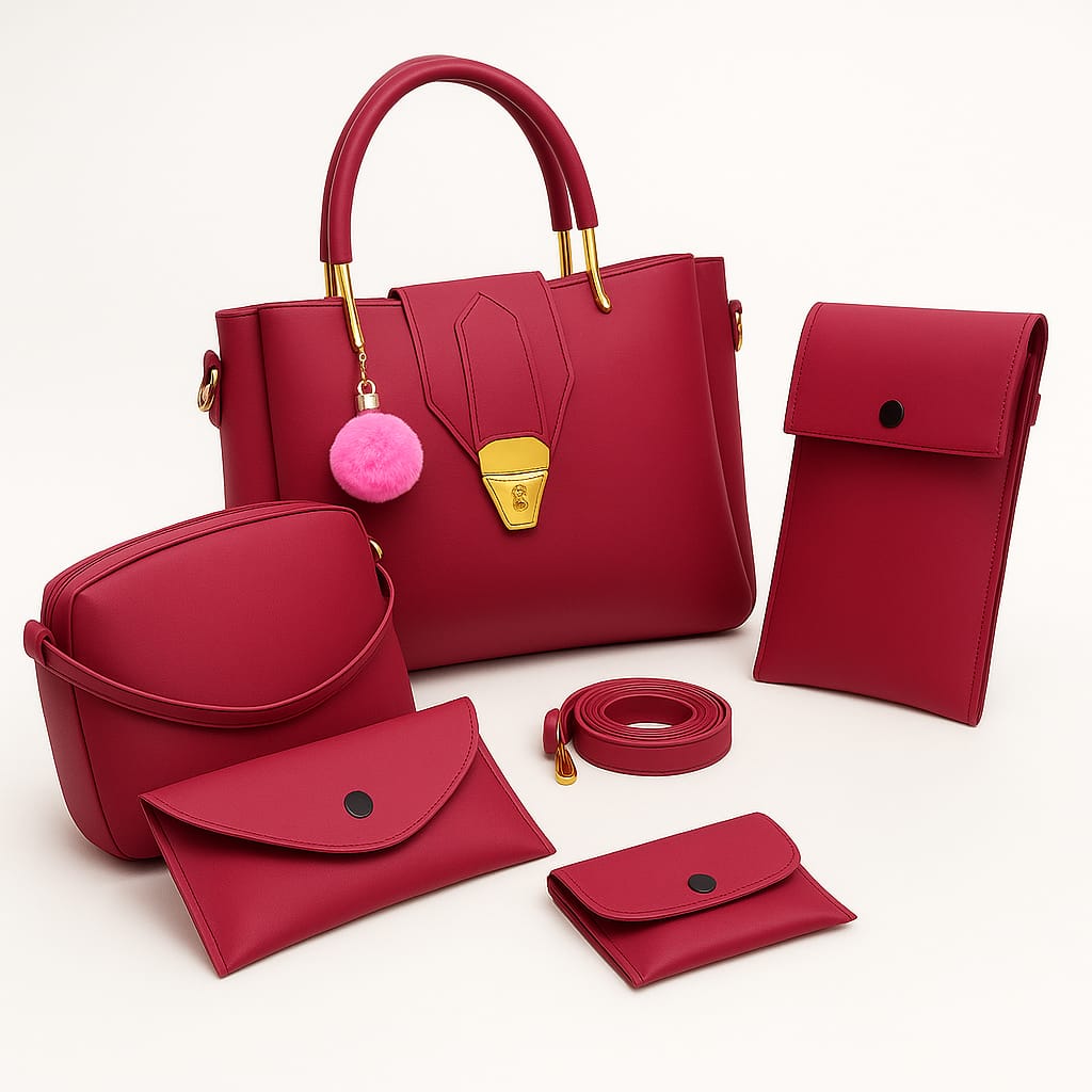 Ladies Bag Pure Leather 5 Pcs