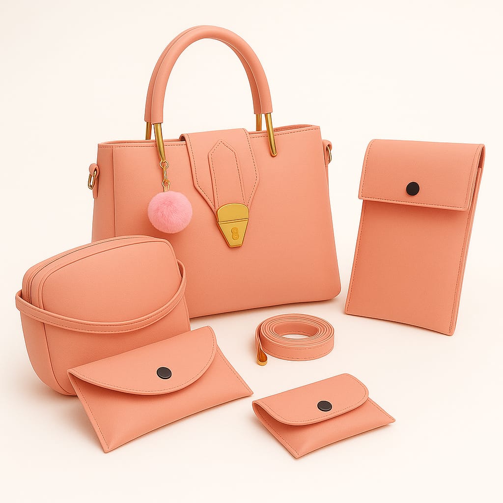 Ladies Bag pure Leather 5 Pcs